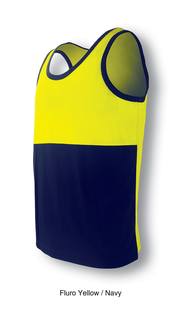 Unisex Adults Hi-Vis Polyface / Cotton Back Singlet